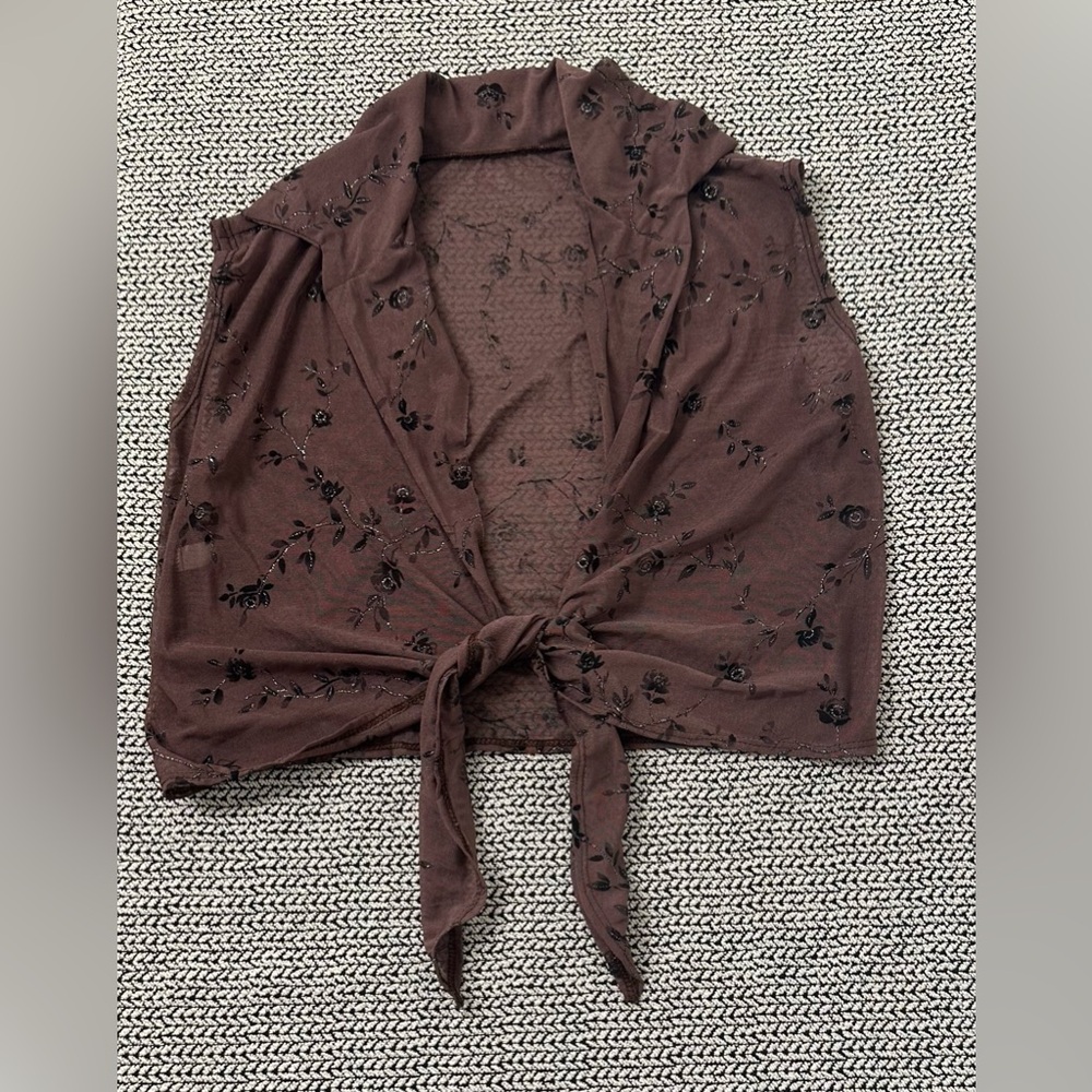 Vintage 70s style sheer tie top